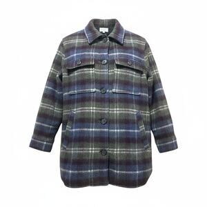 NWOT Hartford Jacket Women XL/1 Multicolor Plaid Mohair Wool Alternative Classic